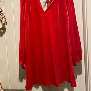 Red velvet free people dress/tunic